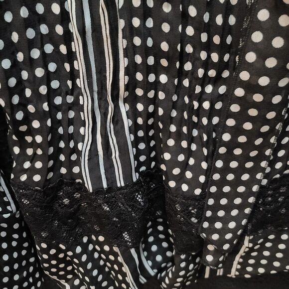 Robbie Bee Womens Blouse Multicolor Size Large 100% Polyester Long Sleeve Button - Picture 9 of 12